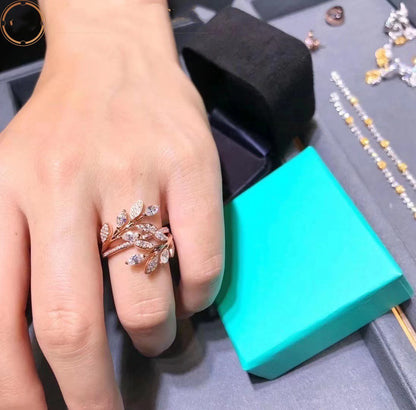 [Corinne]VICTORIA DIAMOND VINE BYPASS RING PINK GOLD