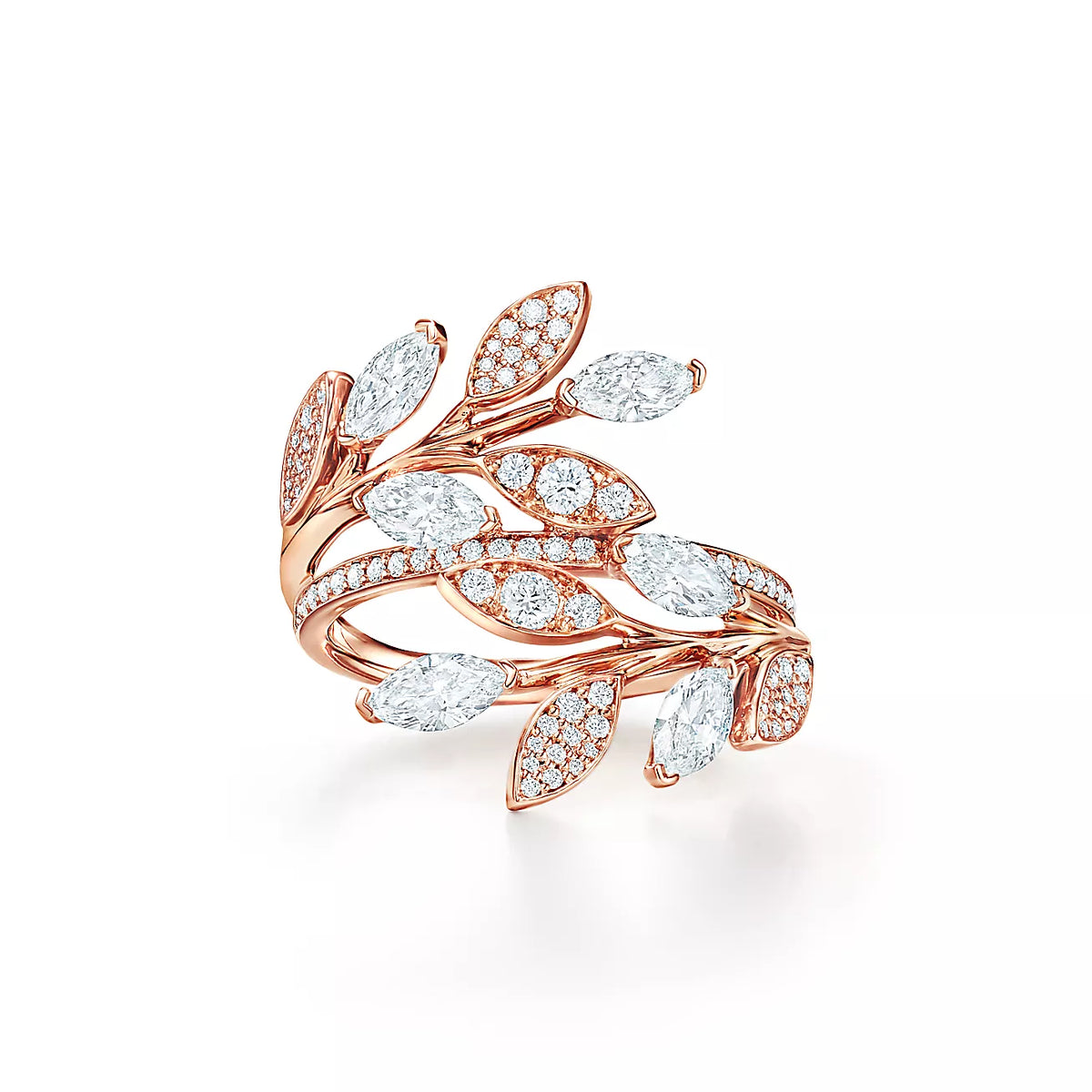 [Corinne]VICTORIA DIAMOND VINE BYPASS RING PINK GOLD