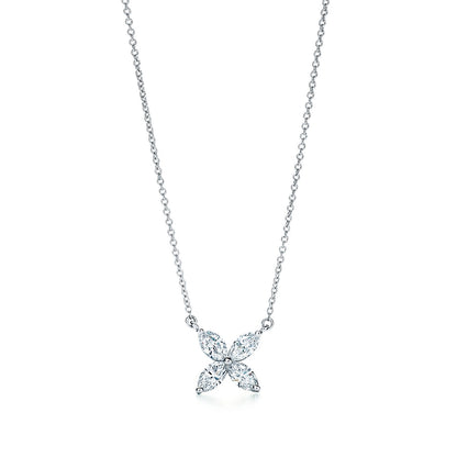 [Corinne]PLATINUM AND DIAMOND VICTORIA PENDANT NECKLACE