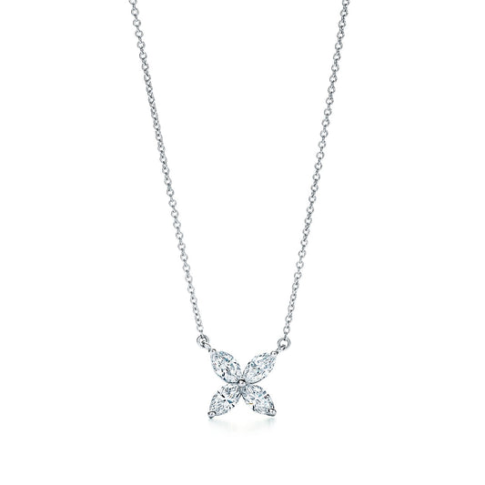 [Corinne]PLATINUM AND DIAMOND VICTORIA PENDANT NECKLACE