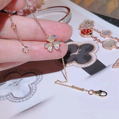 [⭐Corinne]FRIVOLE GOLD FLOWER DIAMOND BRACELET