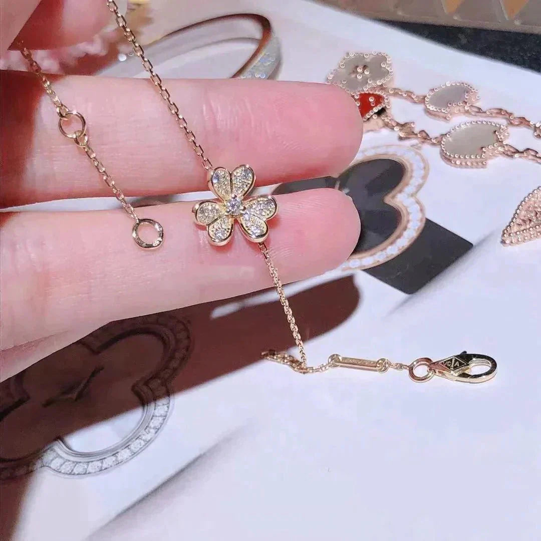 [⭐Corinne]FRIVOLE GOLD FLOWER DIAMOND BRACELET