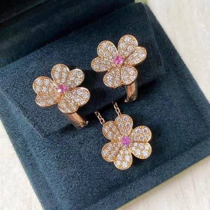 [⭐Corinne]FRIVOLE ROSE GOLD FLOWER DIAMOND NECKLACE