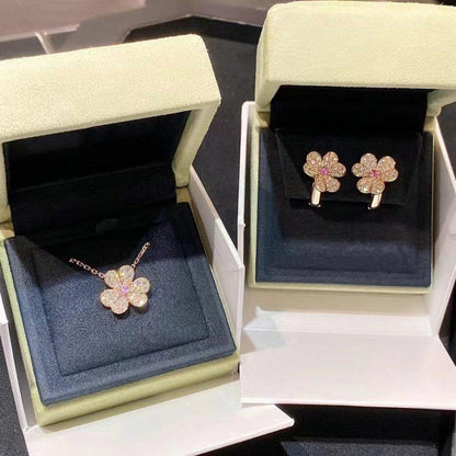 [⭐Corinne]FRIVOLE ROSE GOLD FLOWER DIAMOND NECKLACE