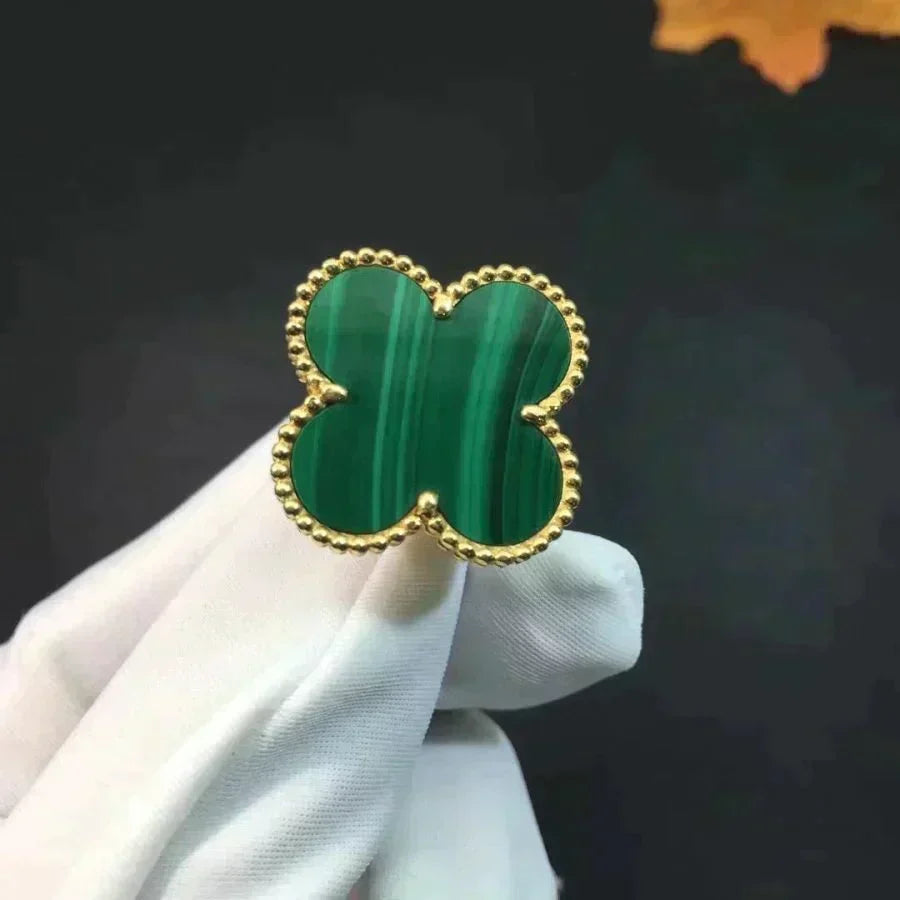 [⭐Corinne]CLOVER MALACHITE RING