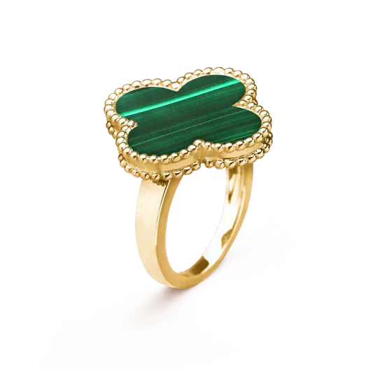 [⭐Corinne]CLOVER MALACHITE RING