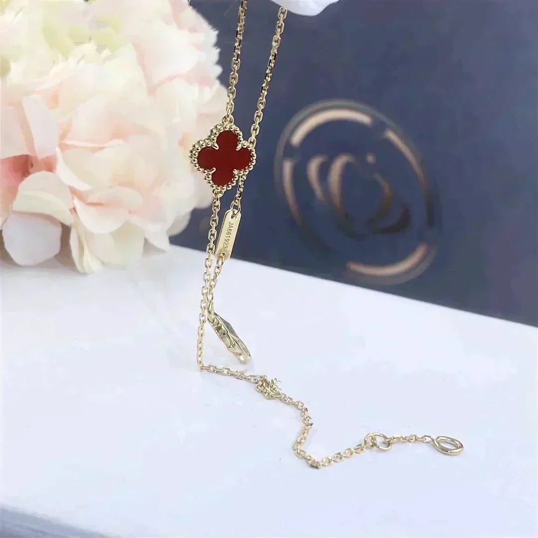 [⭐Corinne]CLOVER  CARNELIAN SINGLE FLOWER BRACELET