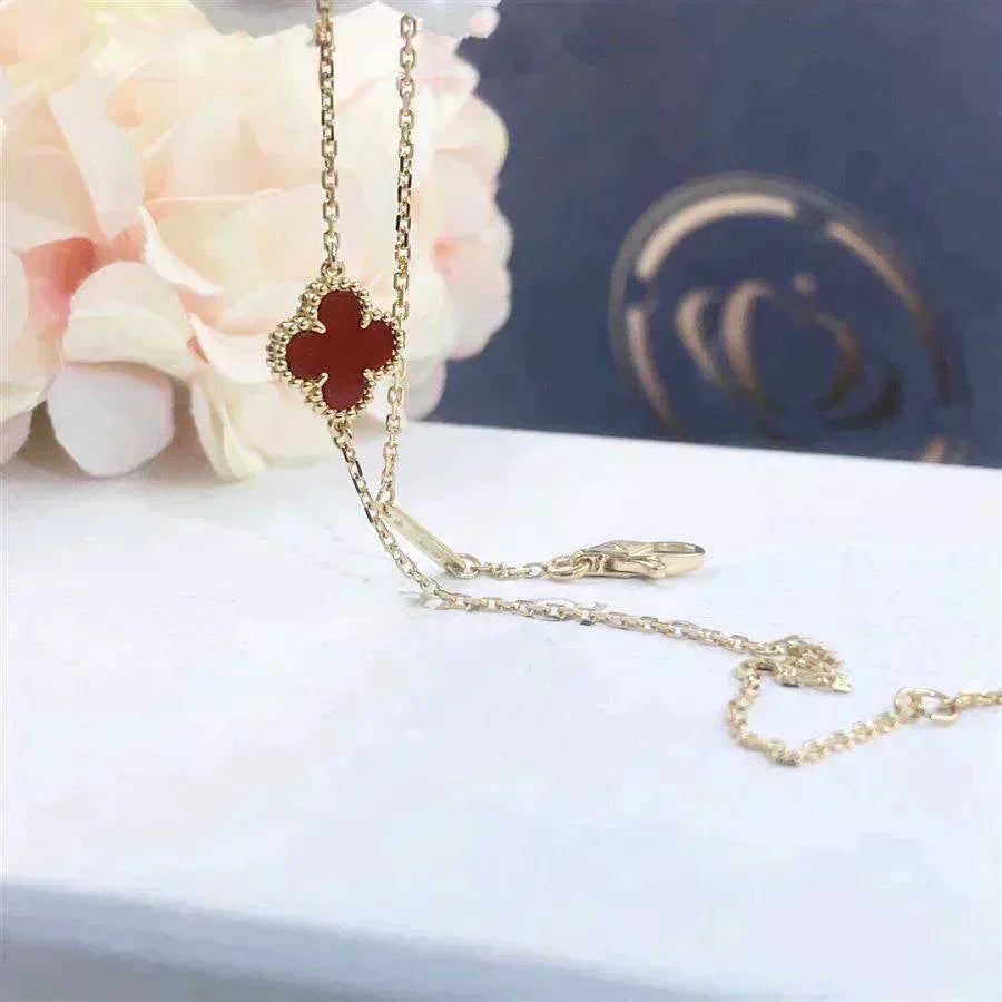 [⭐Corinne]CLOVER  CARNELIAN SINGLE FLOWER BRACELET