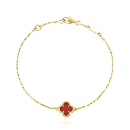 [⭐Corinne]CLOVER  CARNELIAN SINGLE FLOWER BRACELET