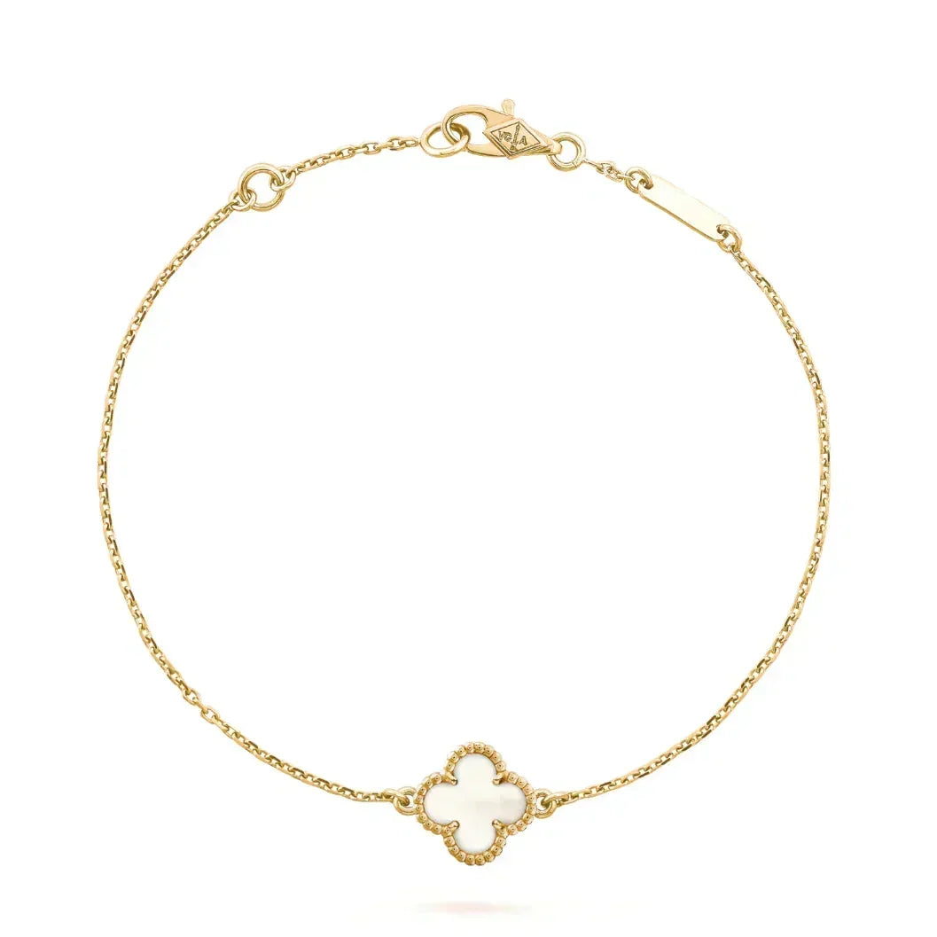 [⭐Corinne]CLOVER WHITE MOP SINGLE FLOWER BRACELET