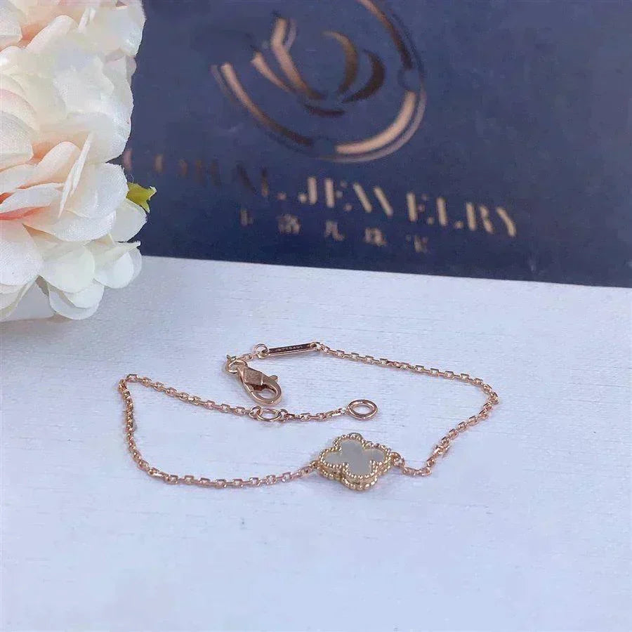 [⭐Corinne]CLOVER WHITE MOP SINGLE FLOWER BRACELET