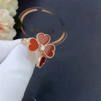 [⭐Corinne]SWEET CLOVER CARNELIAN RING