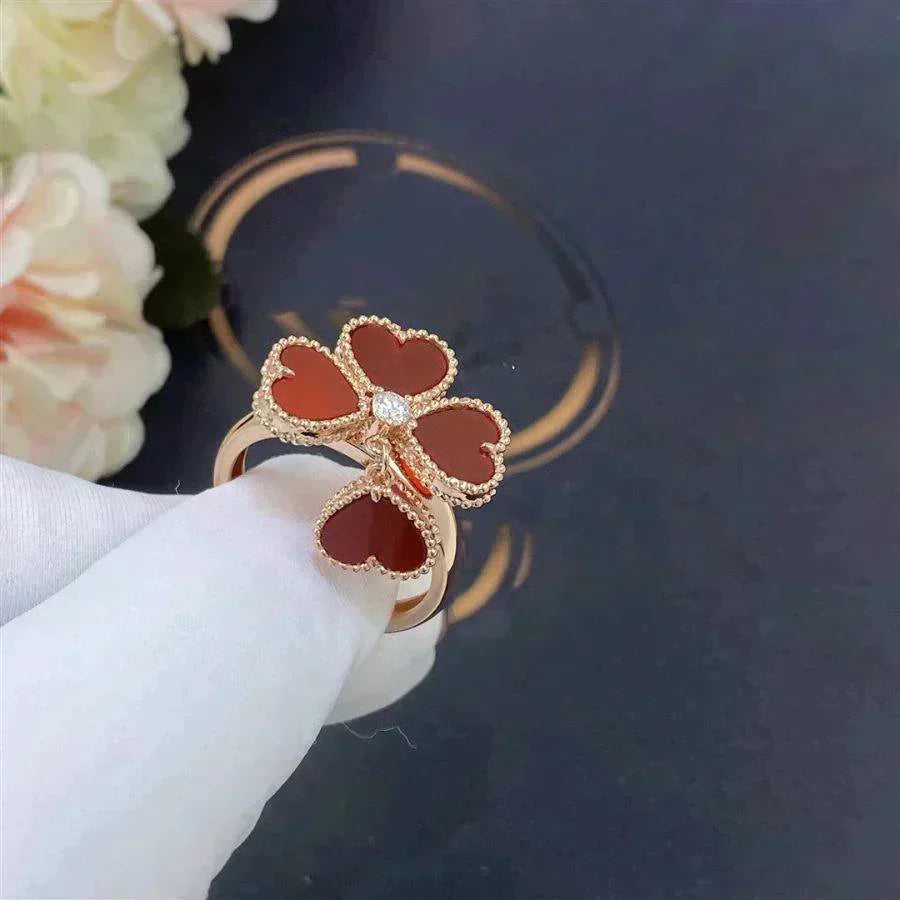 [⭐Corinne]SWEET CLOVER CARNELIAN RING