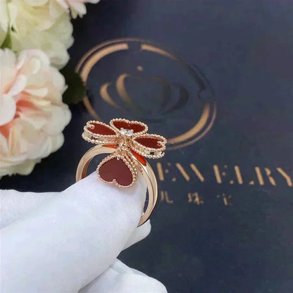 [⭐Corinne]SWEET CLOVER CARNELIAN RING