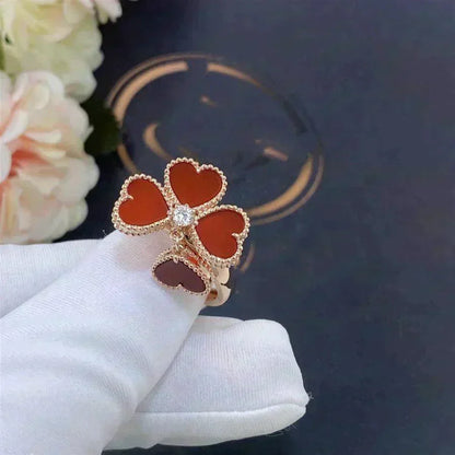 [⭐Corinne]SWEET CLOVER CARNELIAN RING