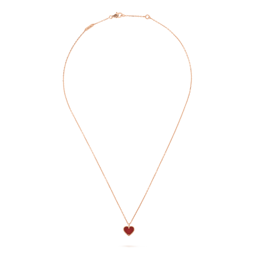 [⭐Corinne]SWEET CLOVER CARNELIAN HEART NECKLACE