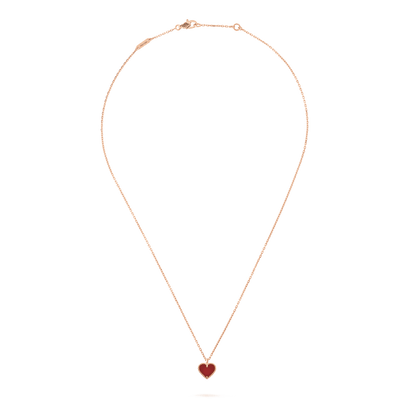 [⭐Corinne]SWEET CLOVER CARNELIAN HEART NECKLACE