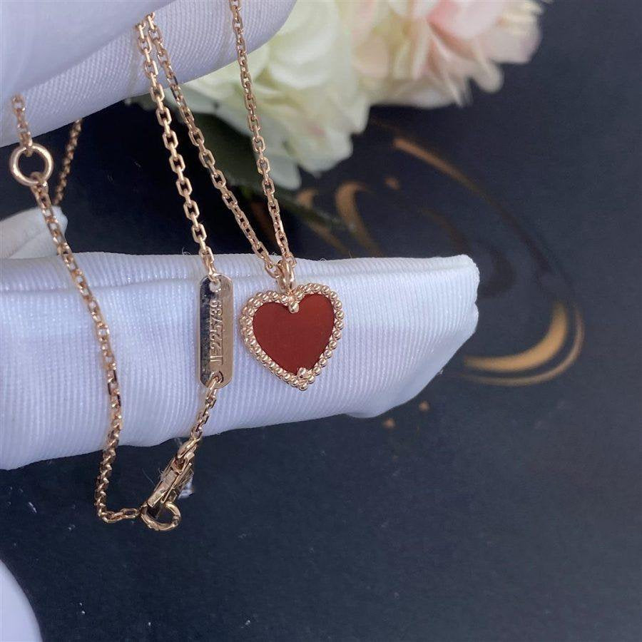 [⭐Corinne]SWEET CLOVER CARNELIAN HEART NECKLACE