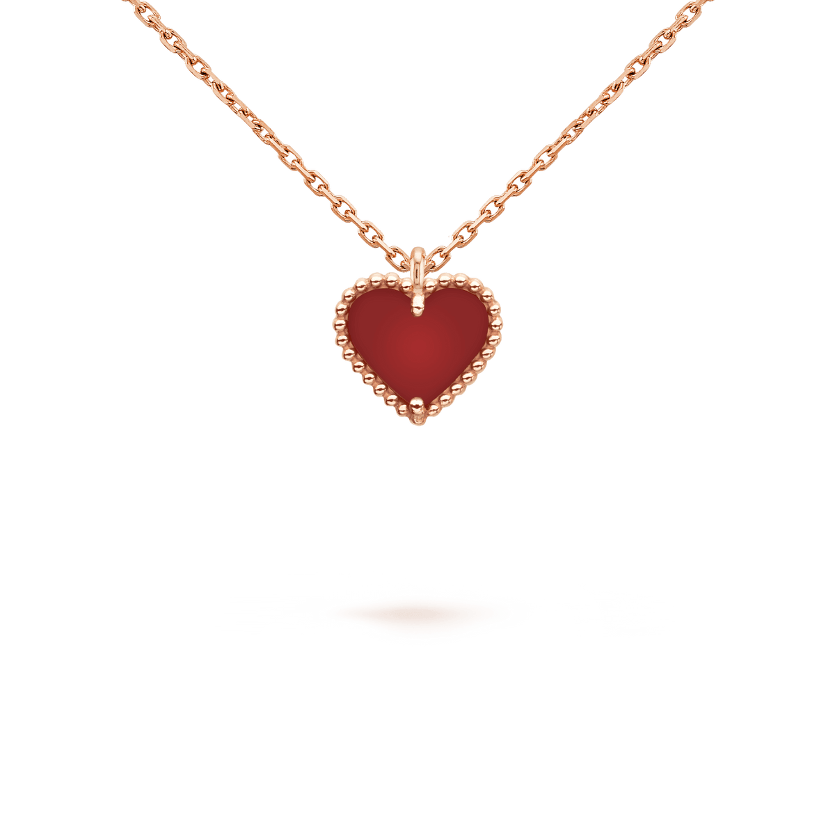 [⭐Corinne]SWEET CLOVER CARNELIAN HEART NECKLACE