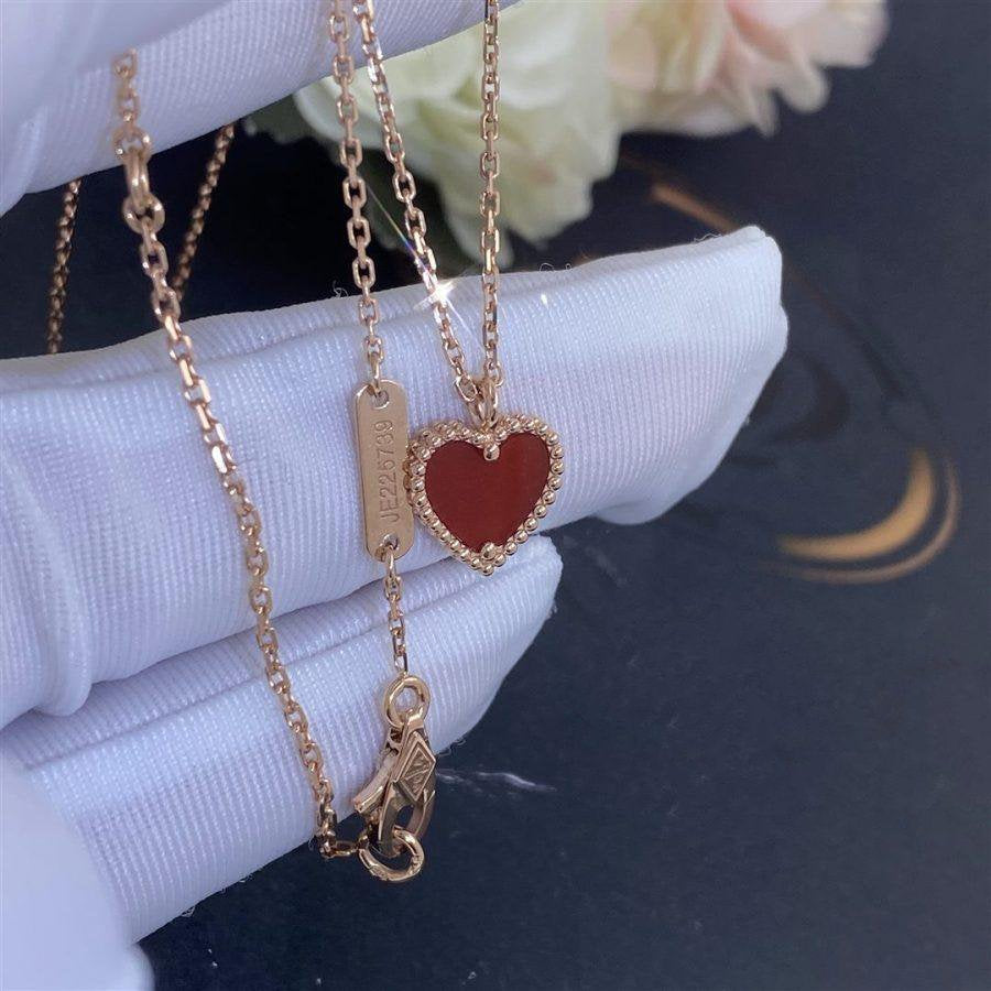 [⭐Corinne]SWEET CLOVER CARNELIAN HEART NECKLACE