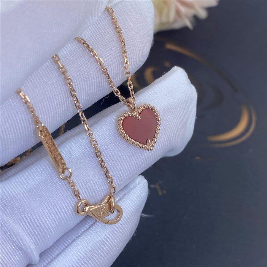 [⭐Corinne]SWEET CLOVER CARNELIAN HEART NECKLACE