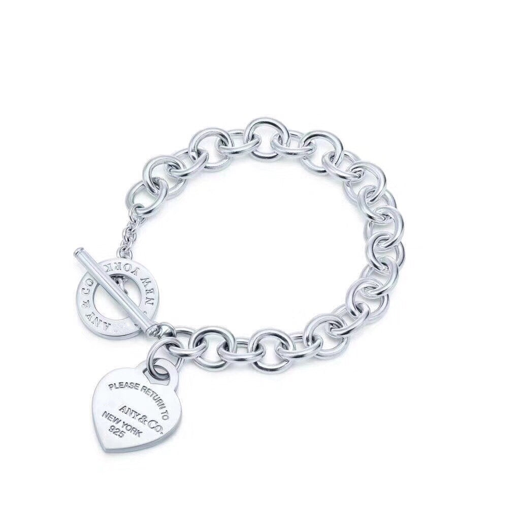 [Corinne]LOVE HEART PIN BUCKLE RETURN TO TIF SILVER BRACELET