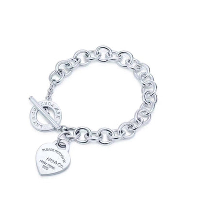 [Corinne]LOVE HEART PIN BUCKLE RETURN TO TIF SILVER BRACELET