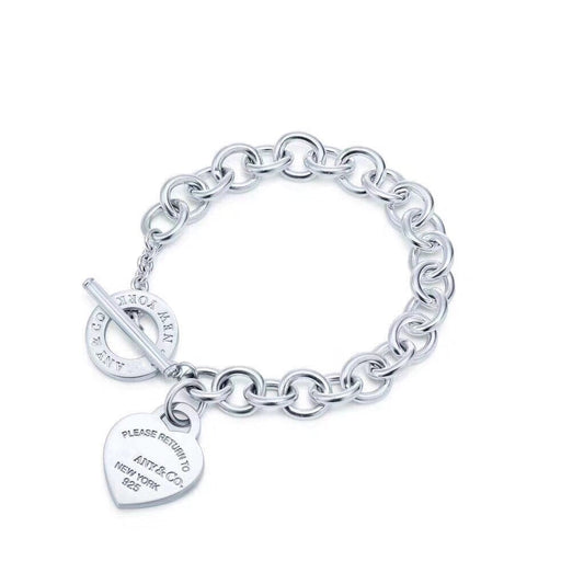 [Corinne]LOVE HEART PIN BUCKLE RETURN TO TIF SILVER BRACELET