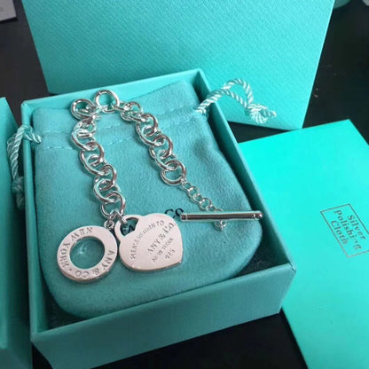 [Corinne]LOVE HEART PIN BUCKLE RETURN TO TIF SILVER BRACELET