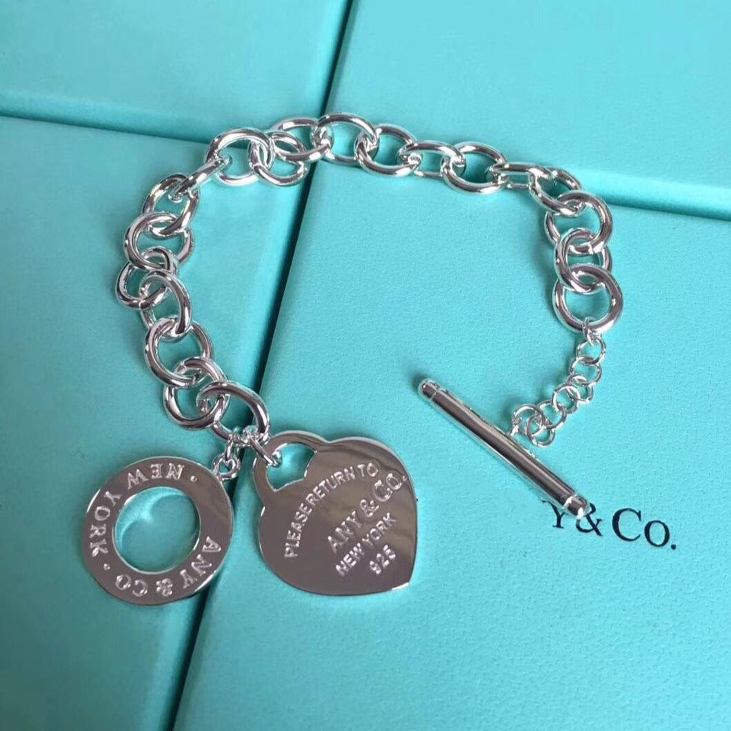 [Corinne]LOVE HEART PIN BUCKLE RETURN TO TIF SILVER BRACELET