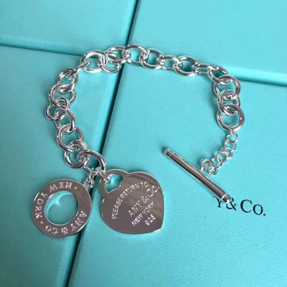 [Corinne]LOVE HEART PIN BUCKLE RETURN TO TIF SILVER BRACELET