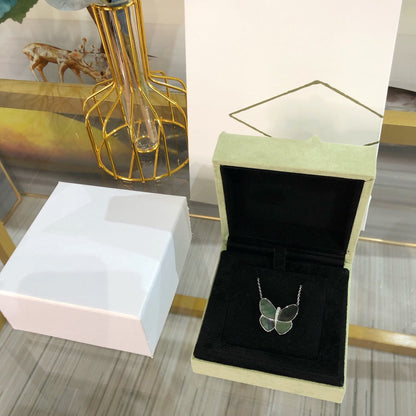 [⭐Corinne]LARGE BUTTERFLY SILVER PENDANT DIAMOND NECKLACE