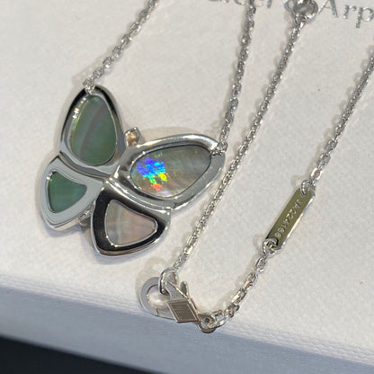 [⭐Corinne]LARGE BUTTERFLY SILVER PENDANT DIAMOND NECKLACE