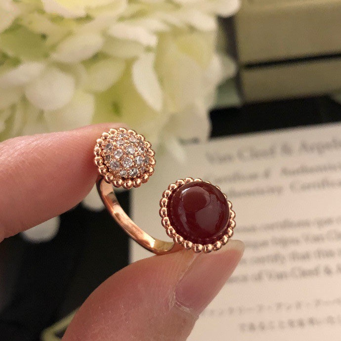 [⭐Corinne]PERLEE COULEURS DIAMOND ROSE GOLD BETWEEN THE FINGER RING