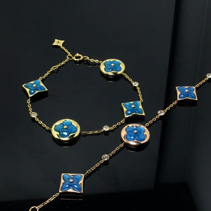 [⭐Corinne]STAR AND SUN 4 MOTIF BLUE BRACELET