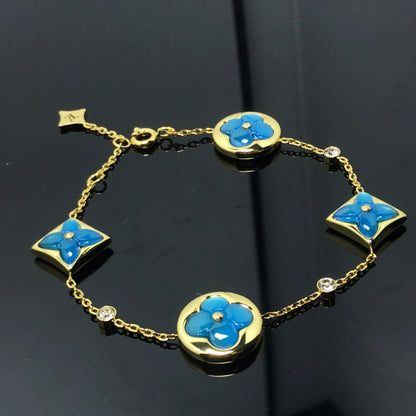 [⭐Corinne]STAR AND SUN 4 MOTIF BLUE BRACELET