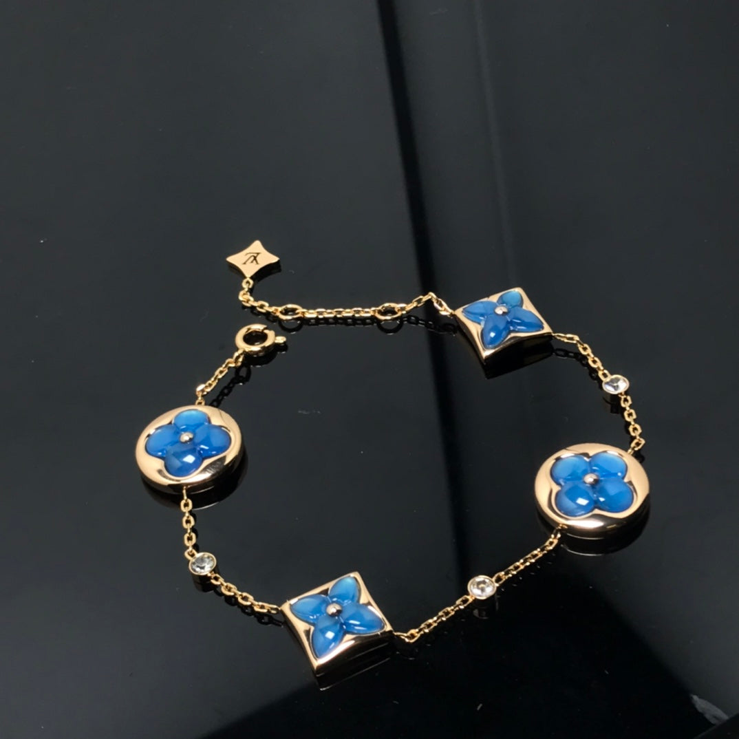 [⭐Corinne]STAR AND SUN 4 MOTIF BLUE BRACELET