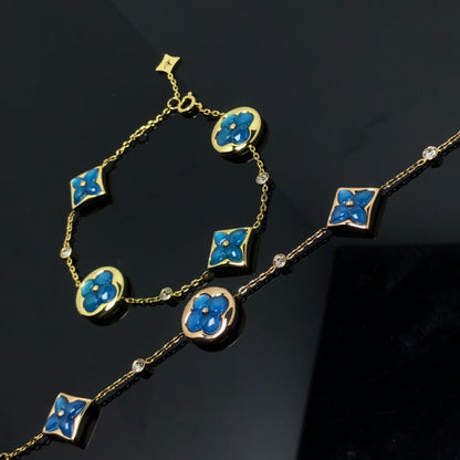 [⭐Corinne]STAR AND SUN 4 MOTIF BLUE BRACELET