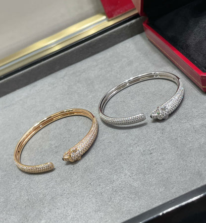 [⭐Corinne]PANTHERE FULL DIAMOND OPEN BRACELET