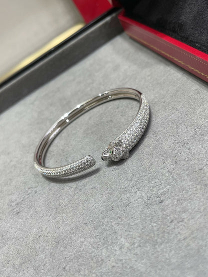 [⭐Corinne]PANTHERE FULL DIAMOND OPEN BRACELET
