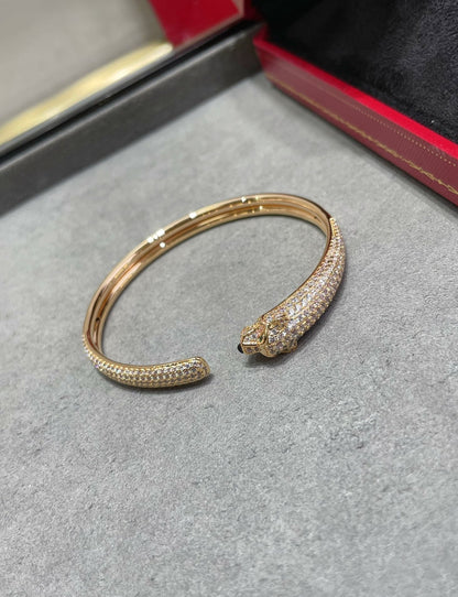 [⭐Corinne]PANTHERE FULL DIAMOND OPEN BRACELET