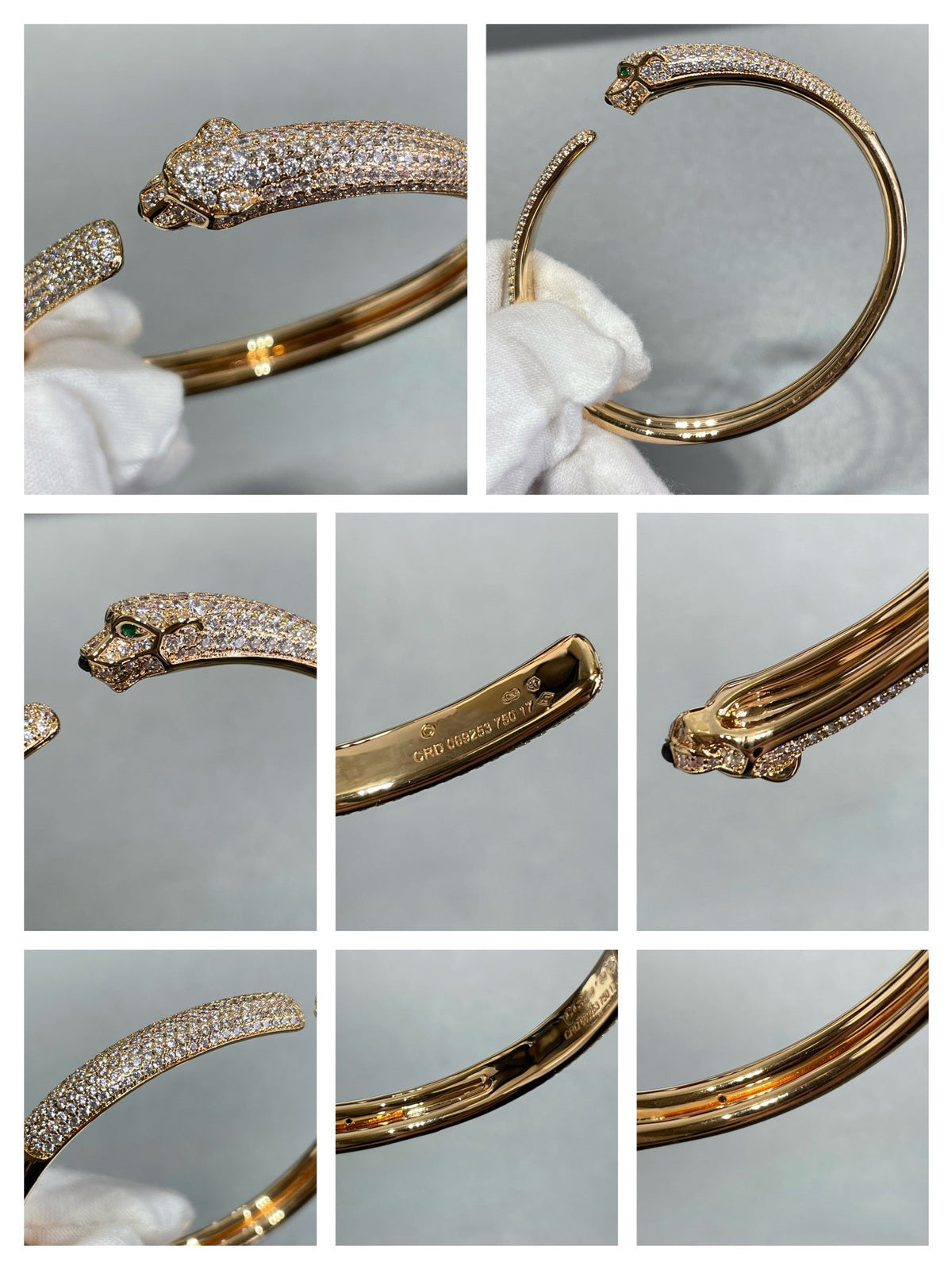 [⭐Corinne]PANTHERE FULL DIAMOND OPEN BRACELET