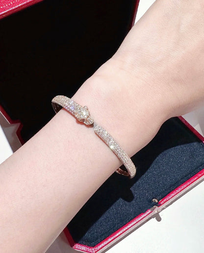 [⭐Corinne]PANTHERE FULL DIAMOND OPEN BRACELET