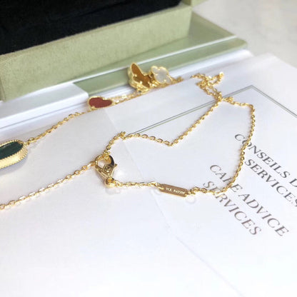 [⭐Corinne]LUCKY SPRING 4 MOTIFS ROSE GOLD NECKLACE