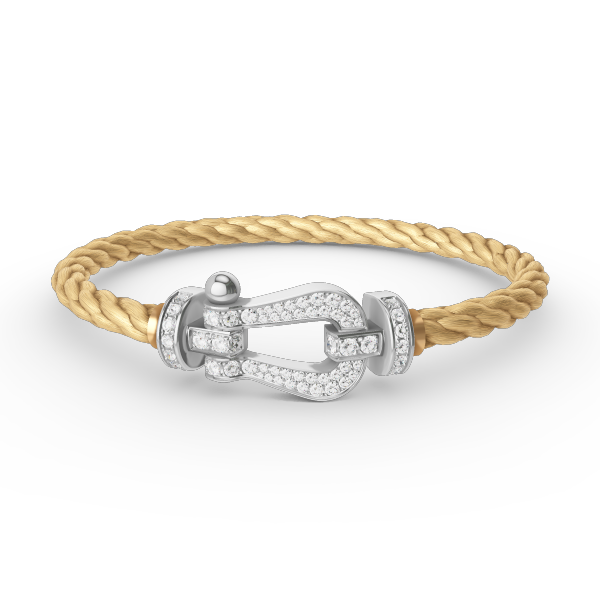 [⭐Corinne]FORCE LARGE HORSESHOE FULL DIAMOND BRACELET SILVER