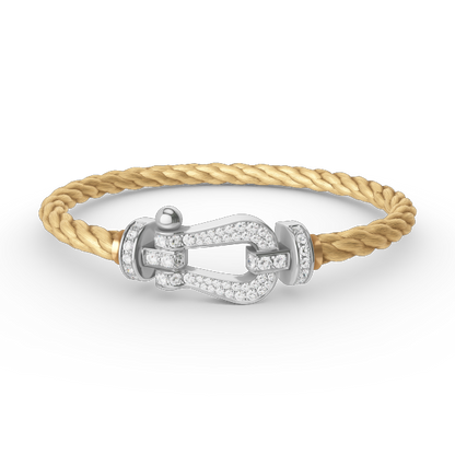 [⭐Corinne]FORCE LARGE HORSESHOE FULL DIAMOND BRACELET SILVER