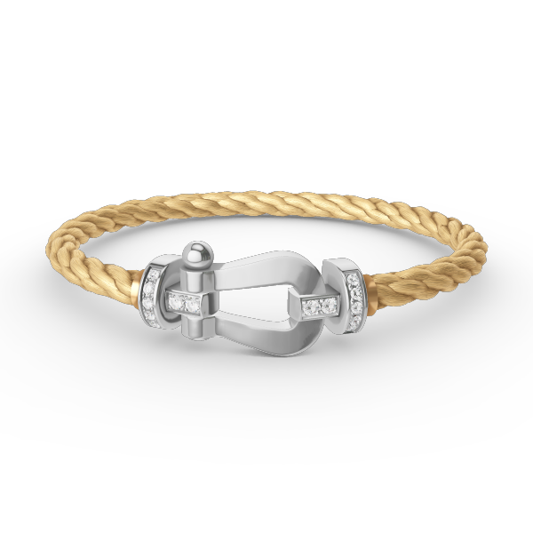 [⭐Corinne]FORCE LARGE HORSESHOE HALF DIAMOND BRACELET SILVER