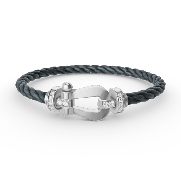 [⭐Corinne]FORCE LARGE HORSESHOE HALF DIAMOND BRACELET SILVER