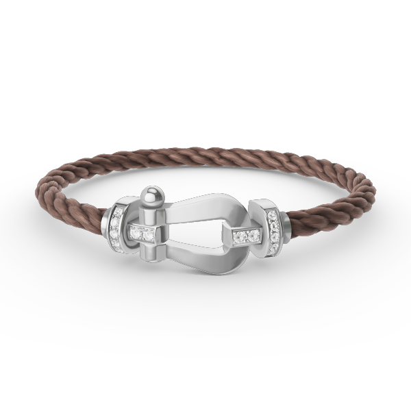 [⭐Corinne]FORCE LARGE HORSESHOE HALF DIAMOND BRACELET SILVER