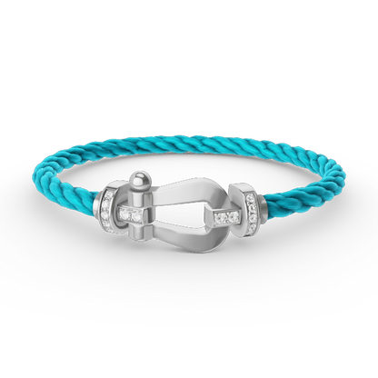 [⭐Corinne]FORCE LARGE HORSESHOE HALF DIAMOND BRACELET SILVER
